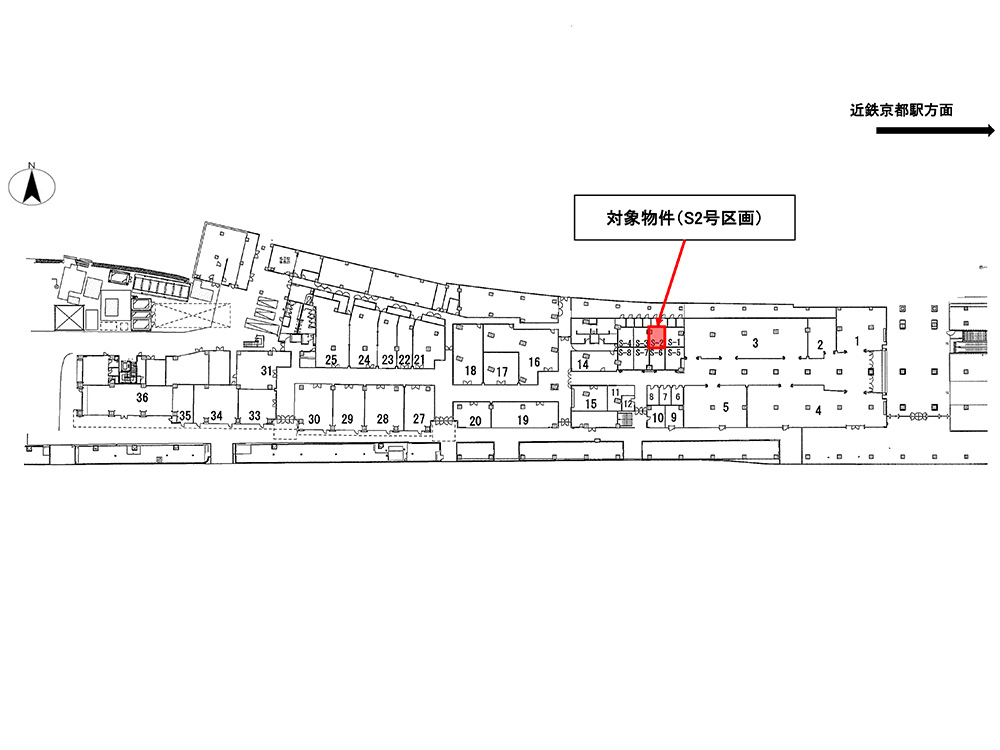 京都高架下貸建物（みやこみち)：平面図01