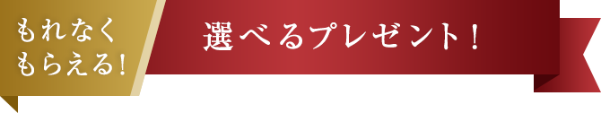 もれなくもらえる！ 選べるプレゼント！