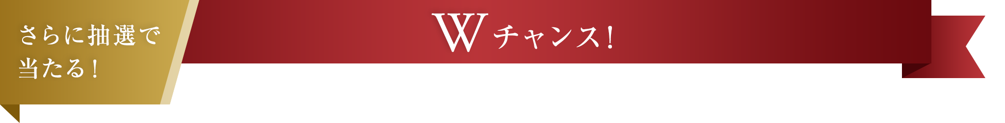 さらに抽選で当たる！ Wチャンス！