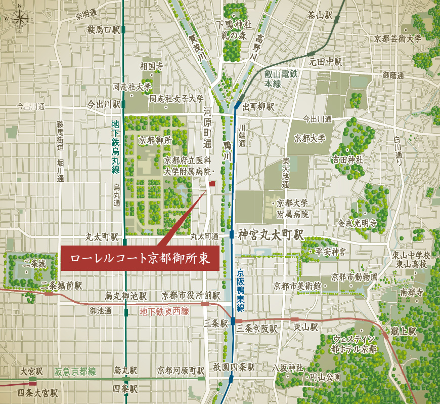 現地・ローレルサロン京都案内図