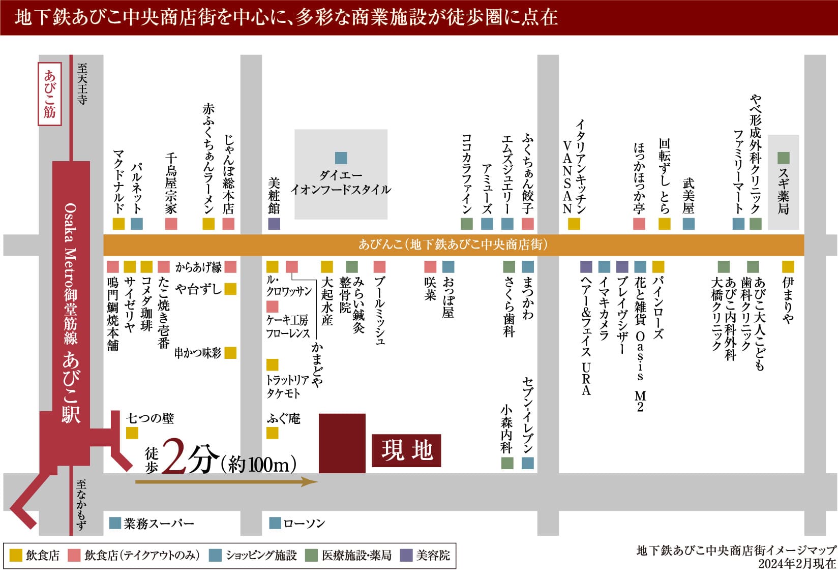 地下鉄あびこ中央商店街イメージマップ