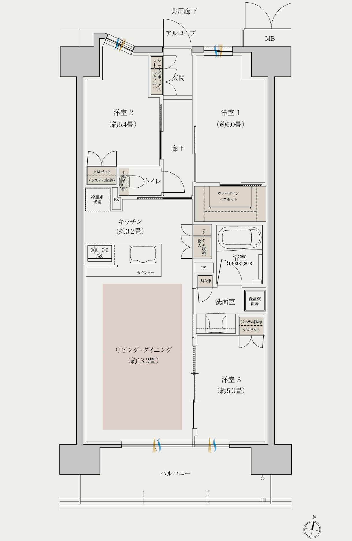 間取りPLAN : Gtype 3LDK | 【公式】ローレルコート赤池