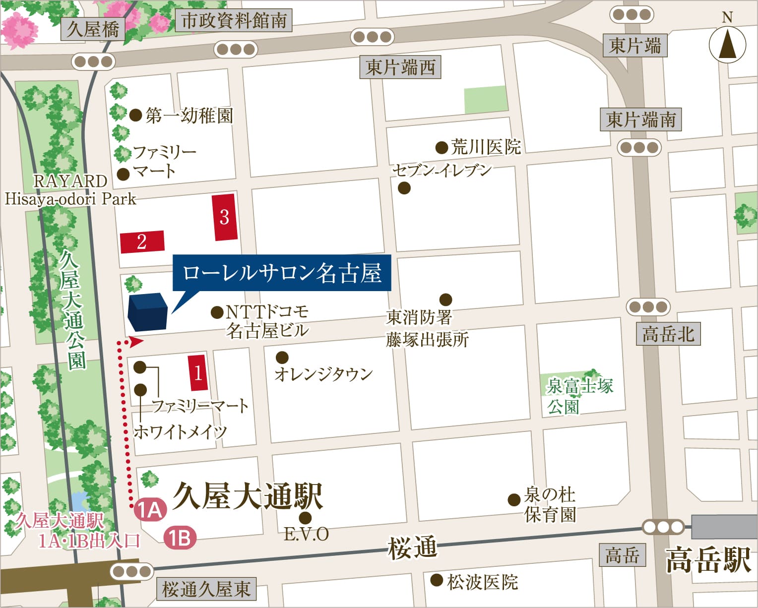 ローレルサロン名古屋 ご案内図