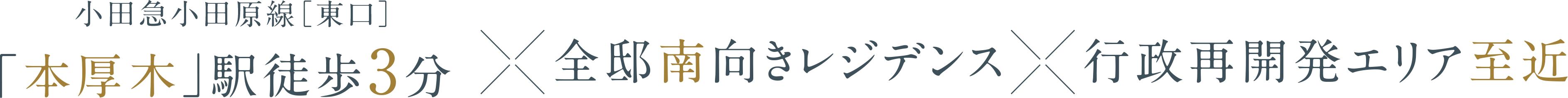 小田急小田原線［東口］「本厚木」駅徒歩3分×全邸南向きレジデンス×行政再開発エリア至近