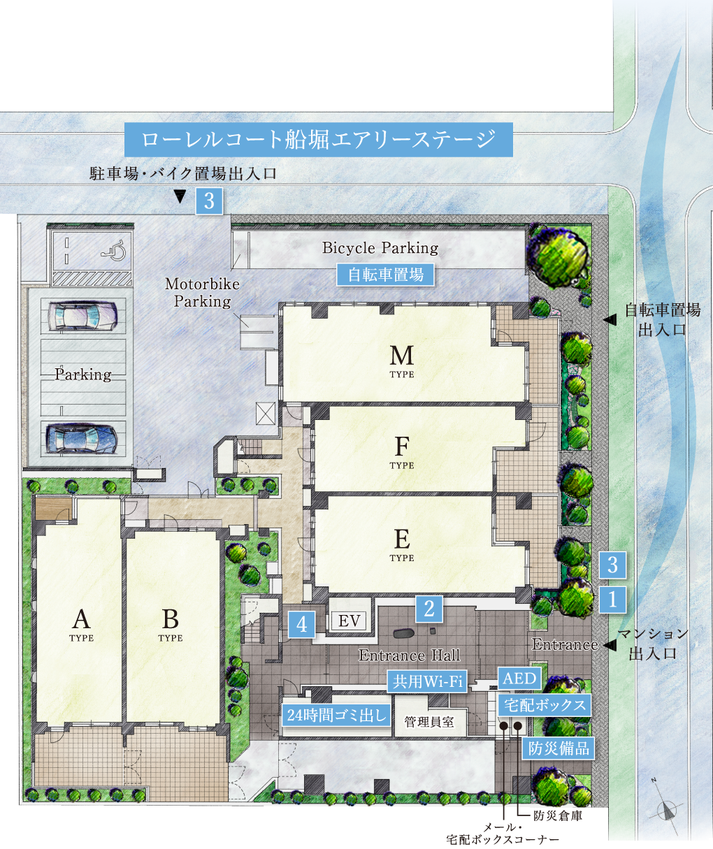 エアリーステージ敷地配置イラスト