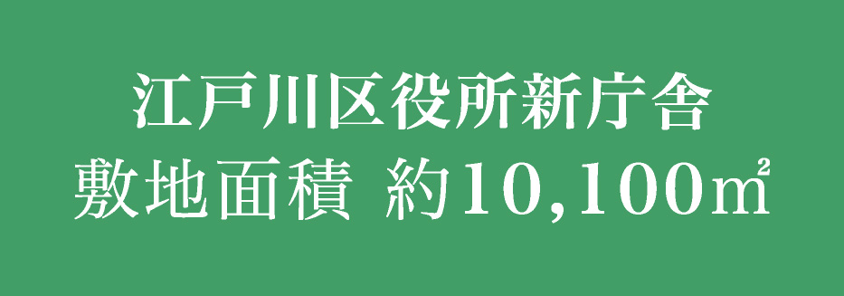 江戸川区役所新庁舎　敷地面積 約10,100㎡