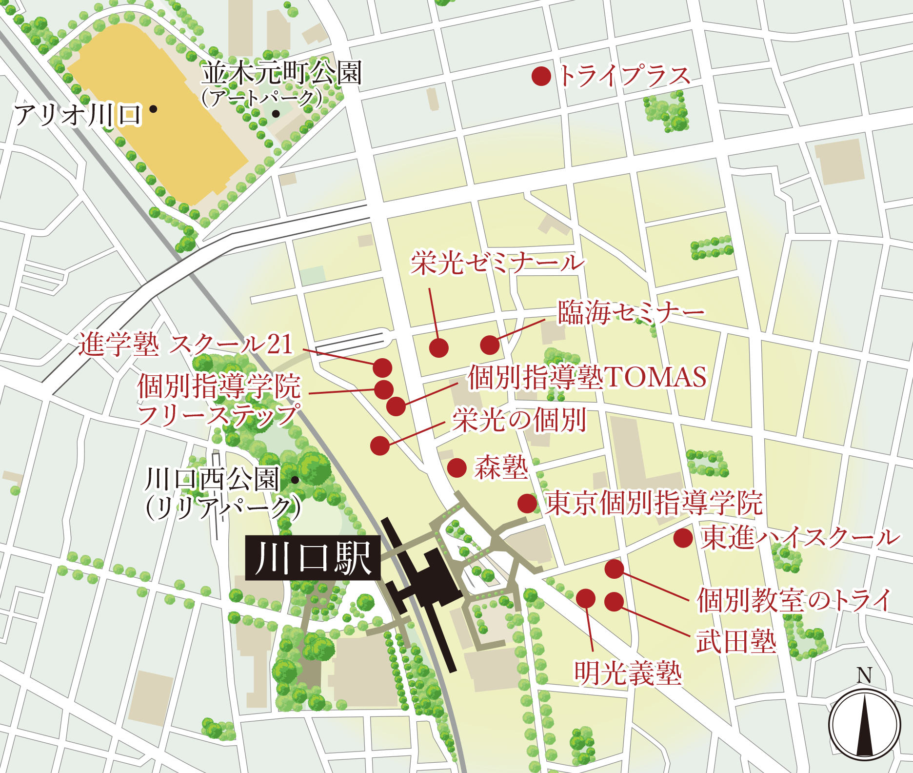 【JR「川口」駅周辺】塾MAP