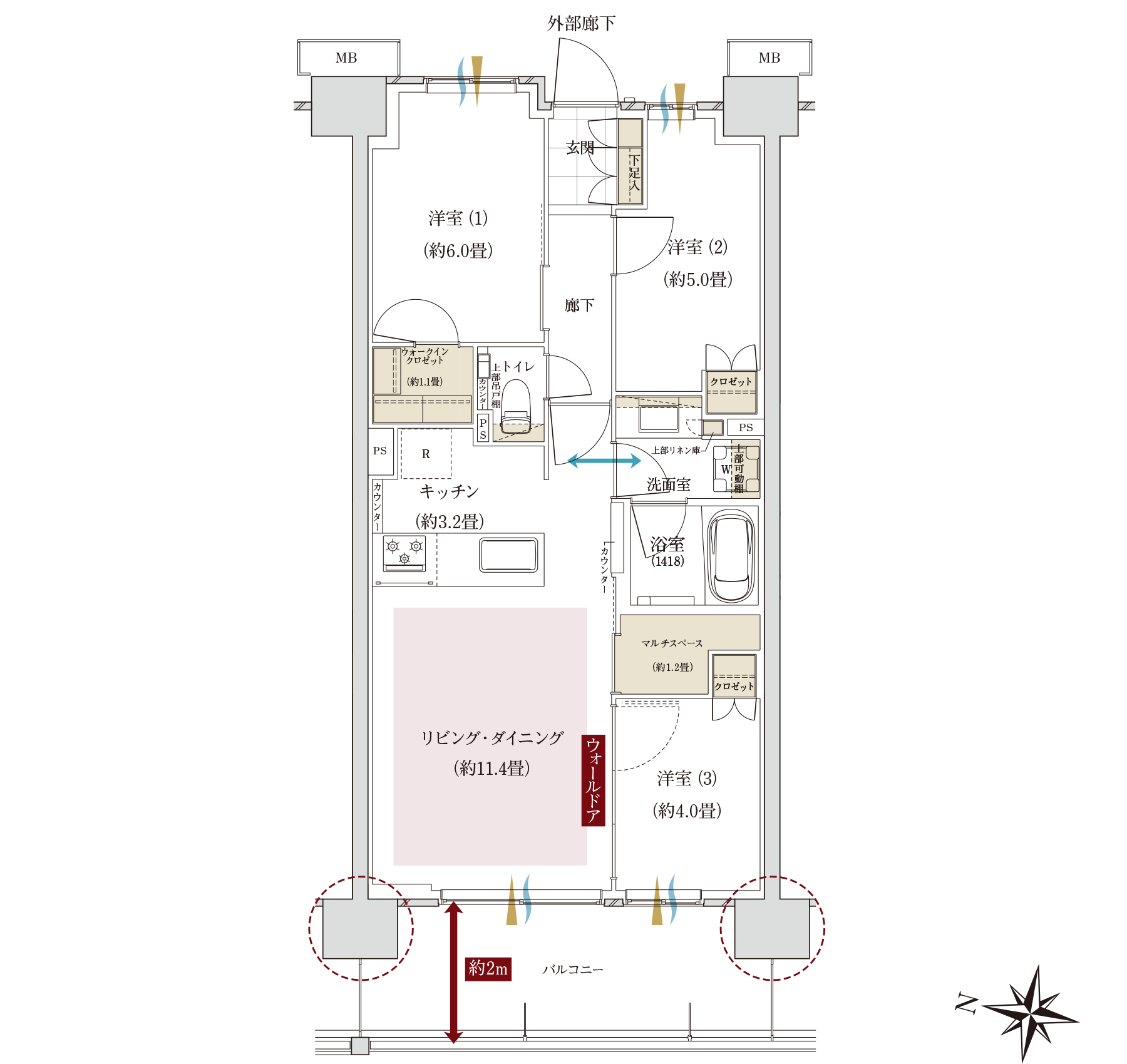 Hタイプ間取り図
