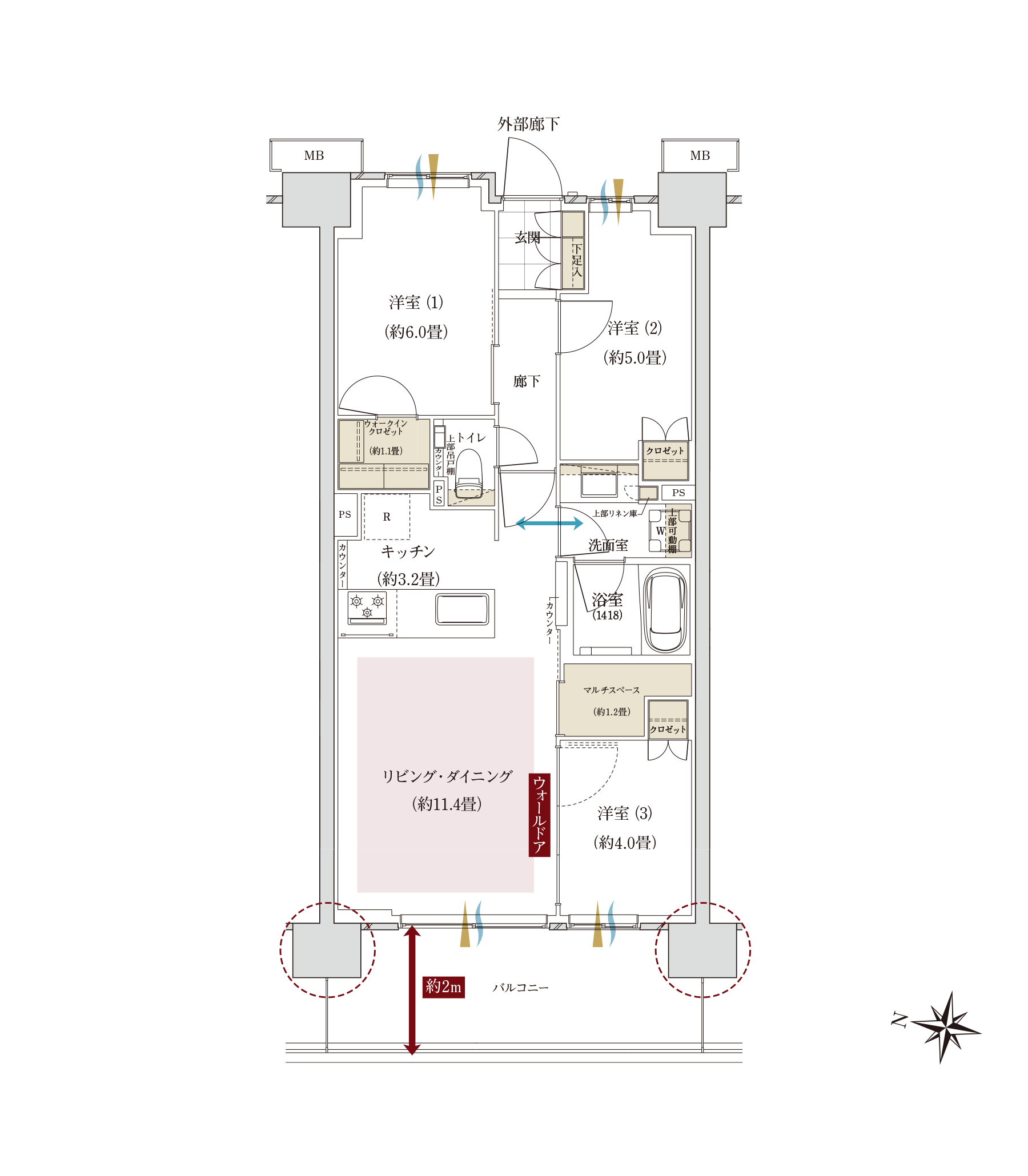 Hタイプ間取り図