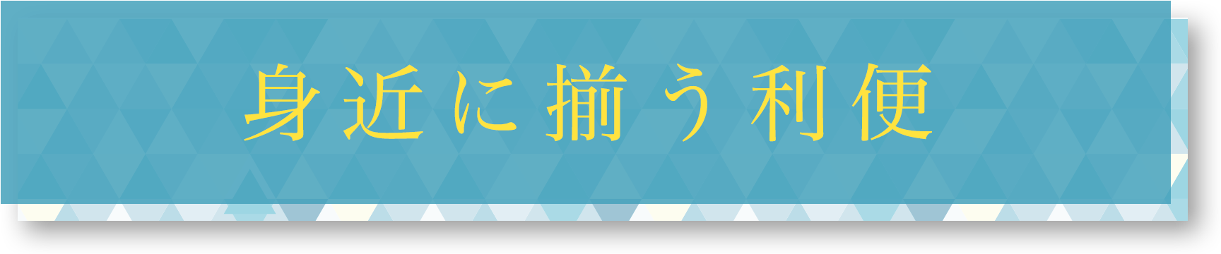 身近に揃う利便