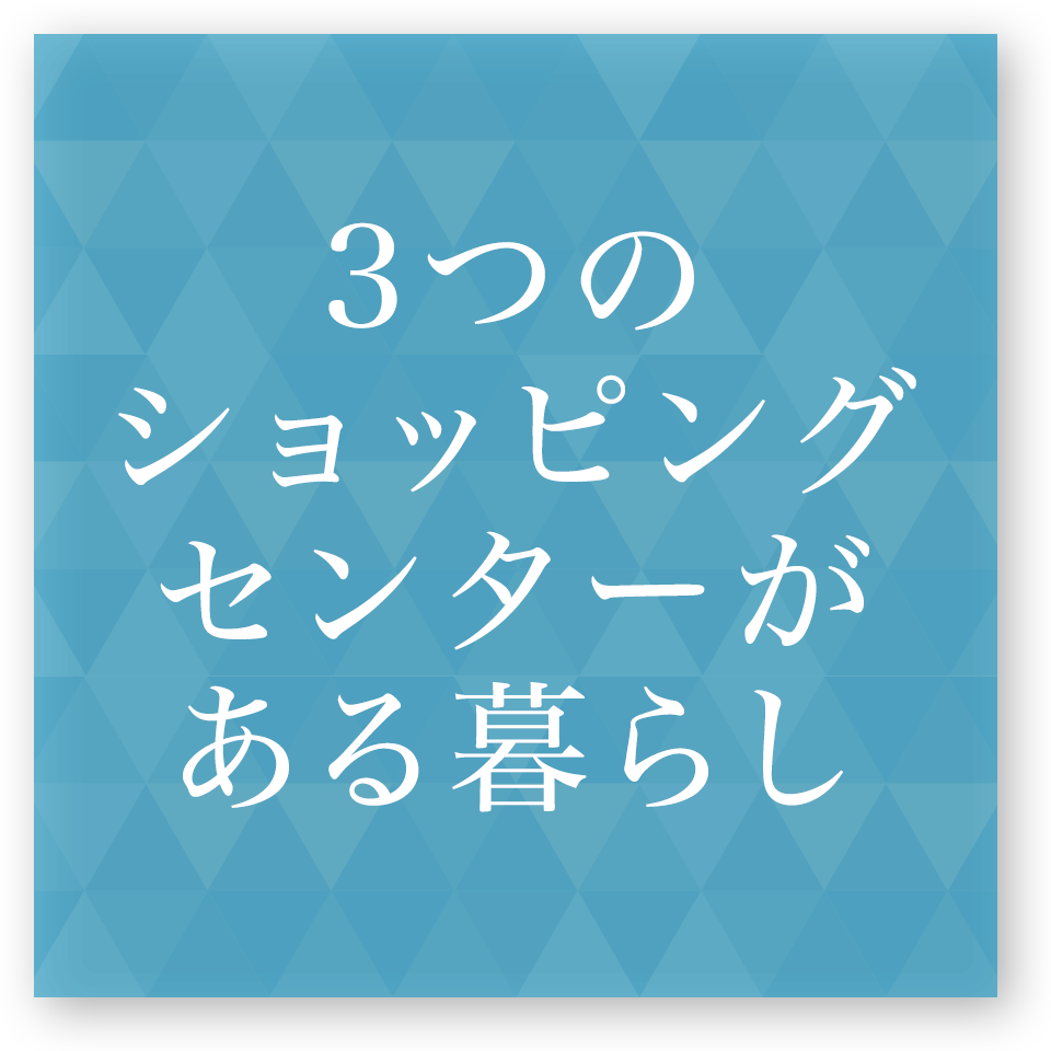 3つのショッピングセンターがある暮らし