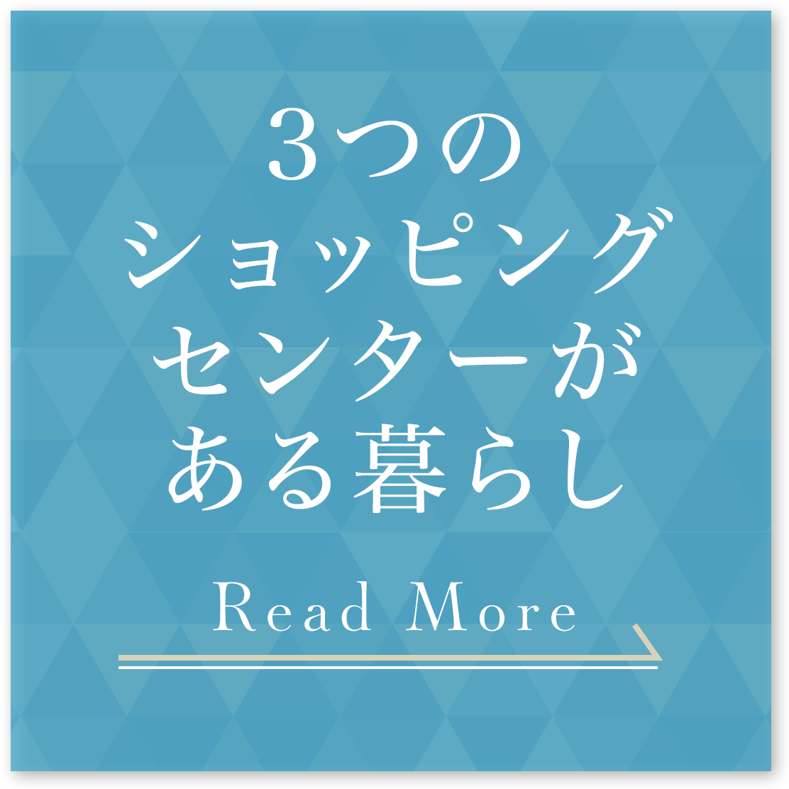 3つのショッピングセンターが ある暮らし