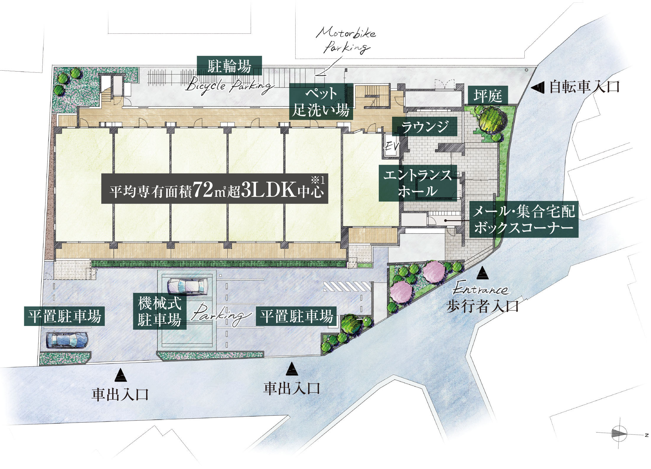 敷地配置図イラスト