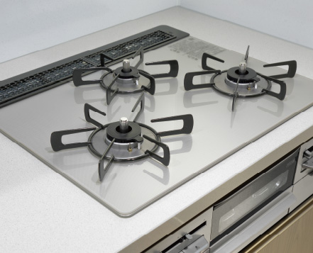 チャイルドロック付ガラストップコンロ