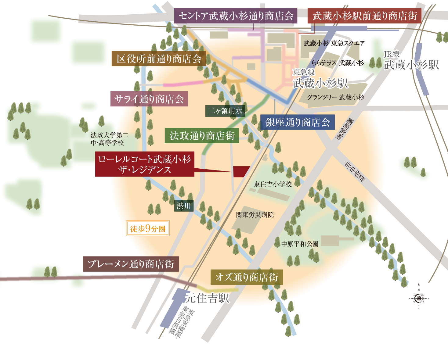 ロケーション│【公式】ローレルコート武蔵小杉 ザ・レジデンス