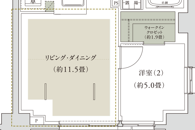 全戸リビング約10畳以上