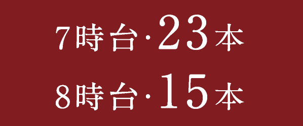 7時台・23本｜8時台・15本