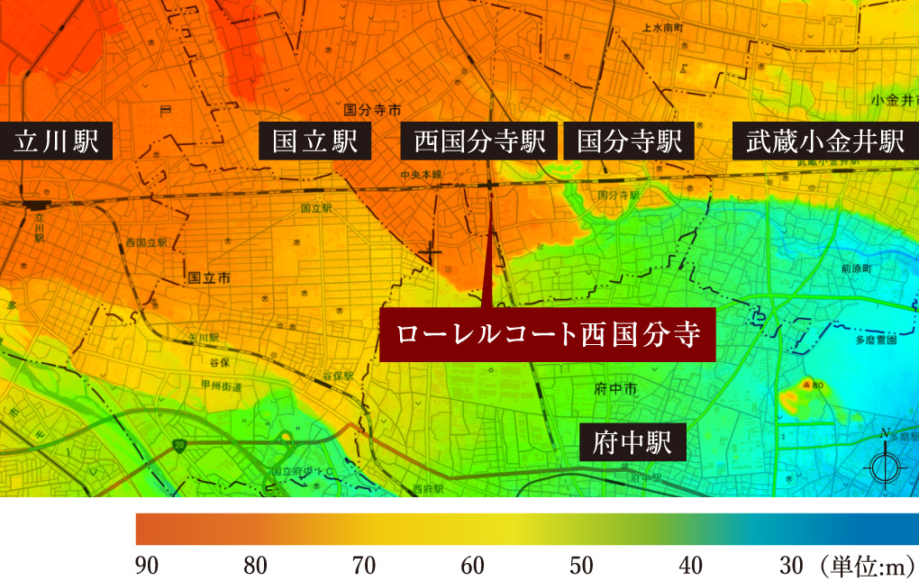現地周辺高低差概念図