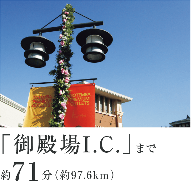 「御殿場I.C.」まで 約71分（約97.6km）