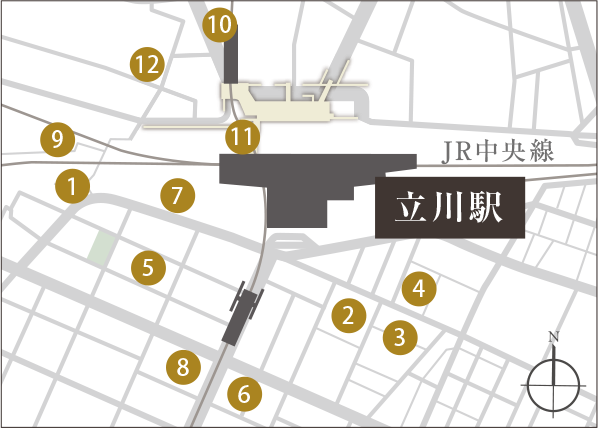 立川駅周辺自転車駐車場MAP