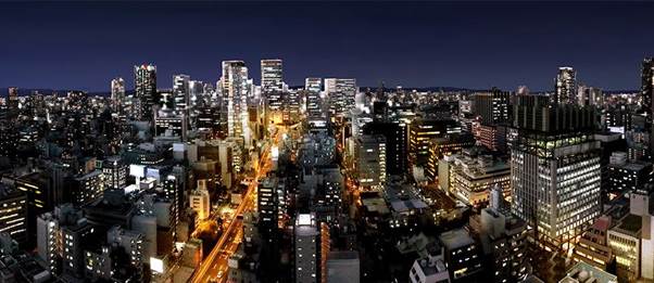 タワーマンション　ローレルタワー御堂筋本町　夜景